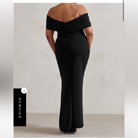 Elegant Black Off-Shoulder Dress - Picture 6 of 8